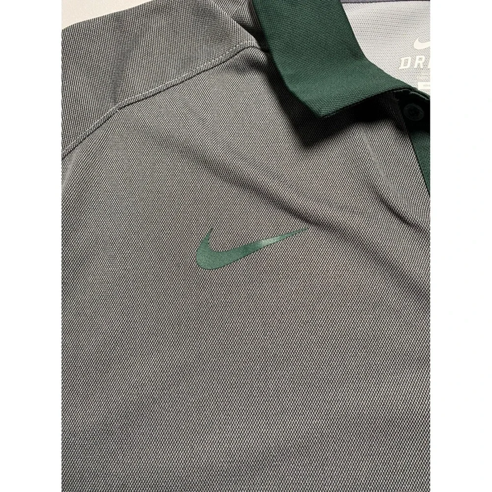 Nike Dri-FIT Michigan State Spartans Polo Shirt Grey Green Mens Large SP16KUB